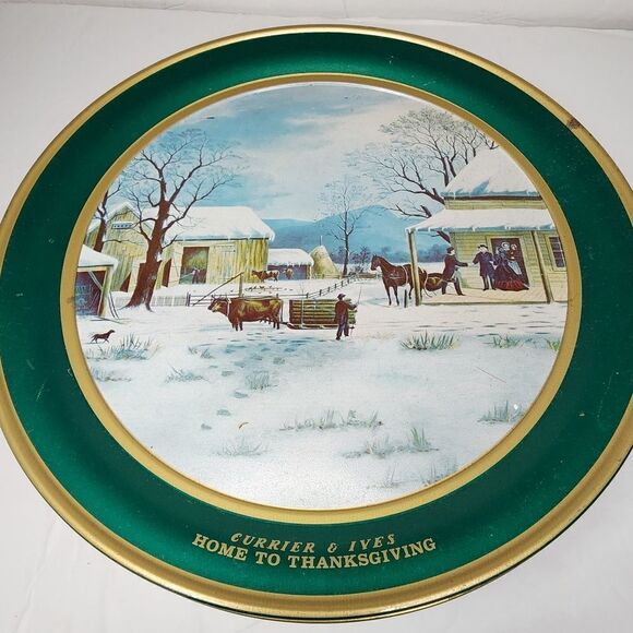 Schwan's Currier & Ives Home to Thanksgiving Tin - Picture 2 of 9